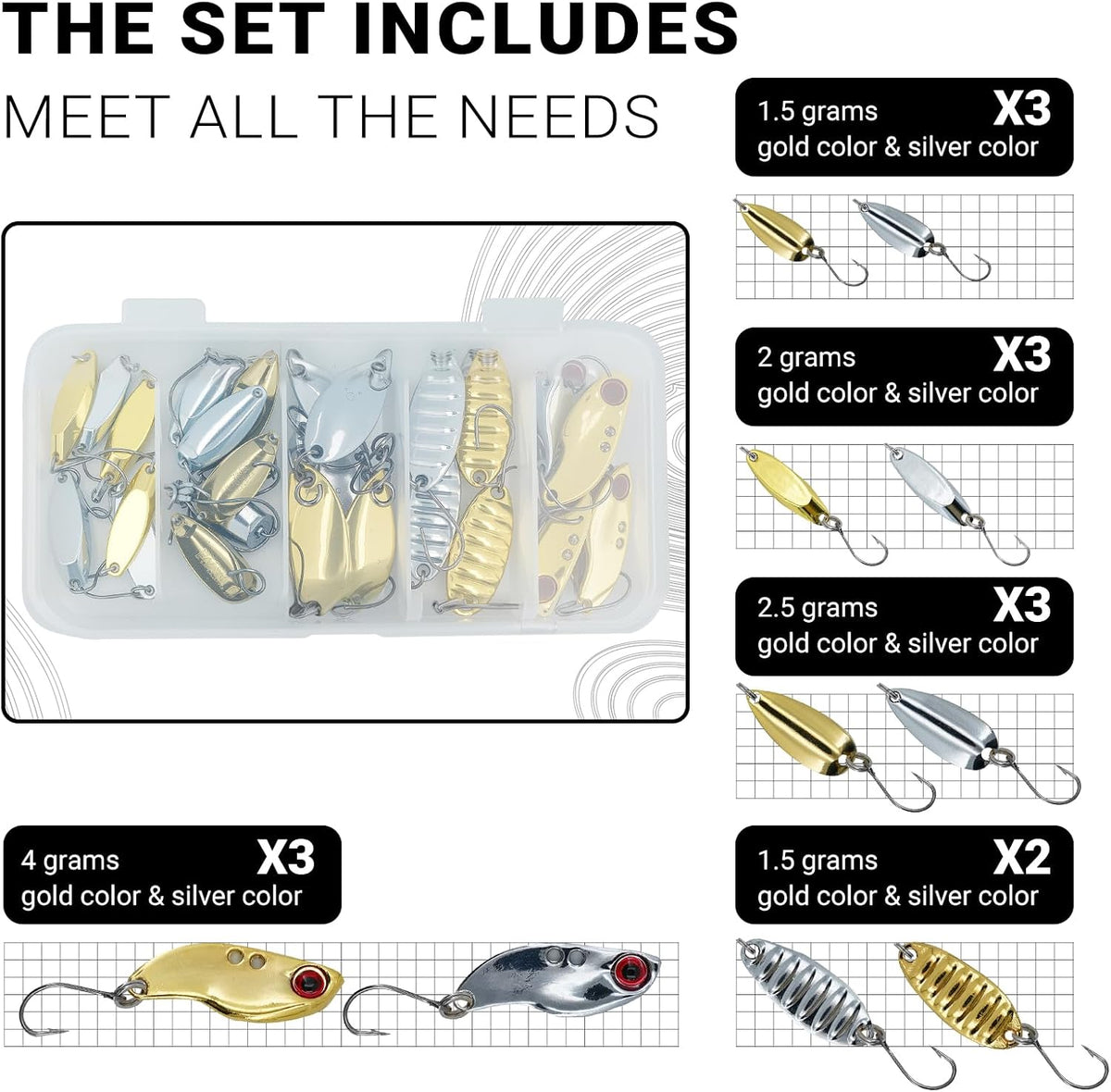 28Pcs Spoon Fishing Lures Set with Hooks, Hard Metal Trout Spoons & Ice Fishing Spoons for Salmon, Bass, and Saltwater Fishin