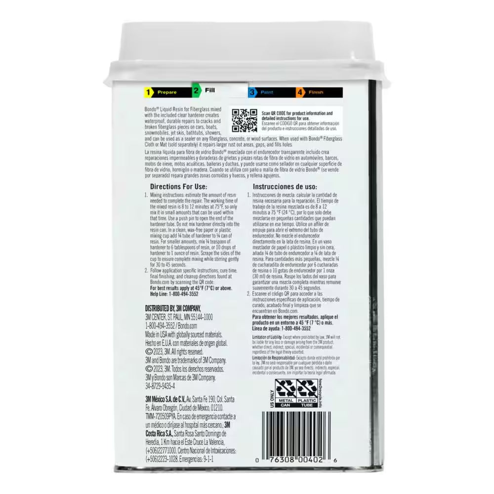 1 Qt. All-Purpose Fiberglass Resin