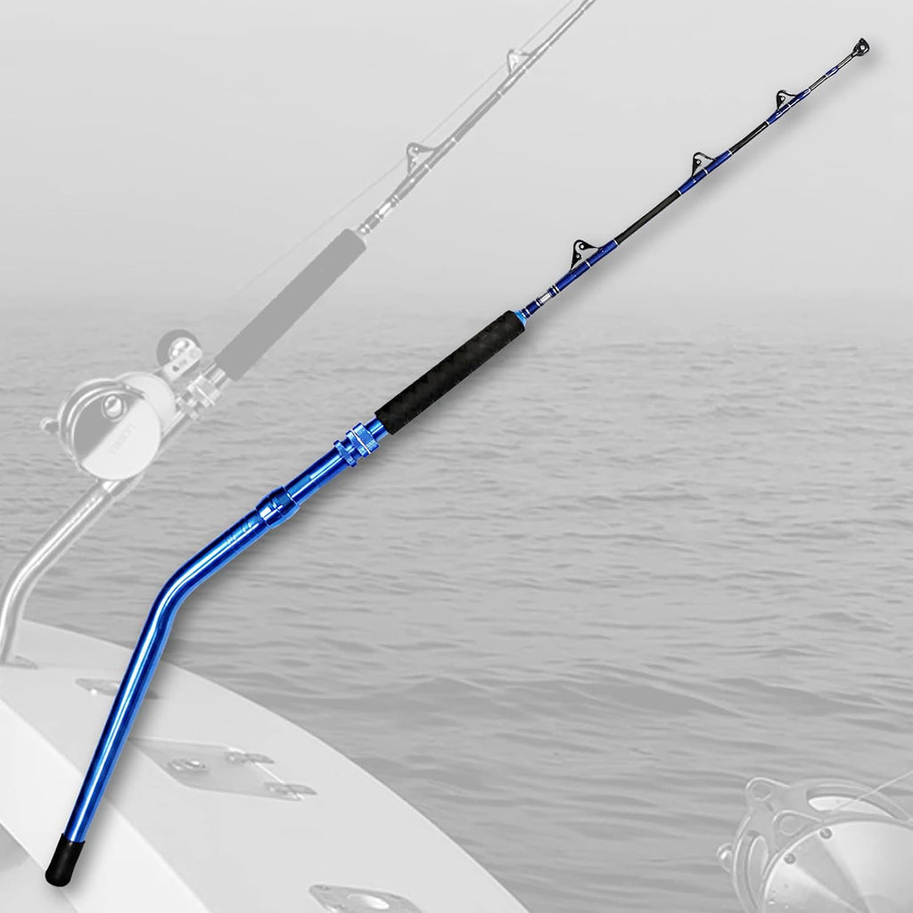 2-Piece Saltwater Offshore Heavy Bent/Straight Butt Trolling Rod Fishing Roller Rod Conventional Boat Deep Sea Fishing Pole (5'1"/5'6"/6'/6'6",30-50Lb/50-80Lb/80-120Lb)