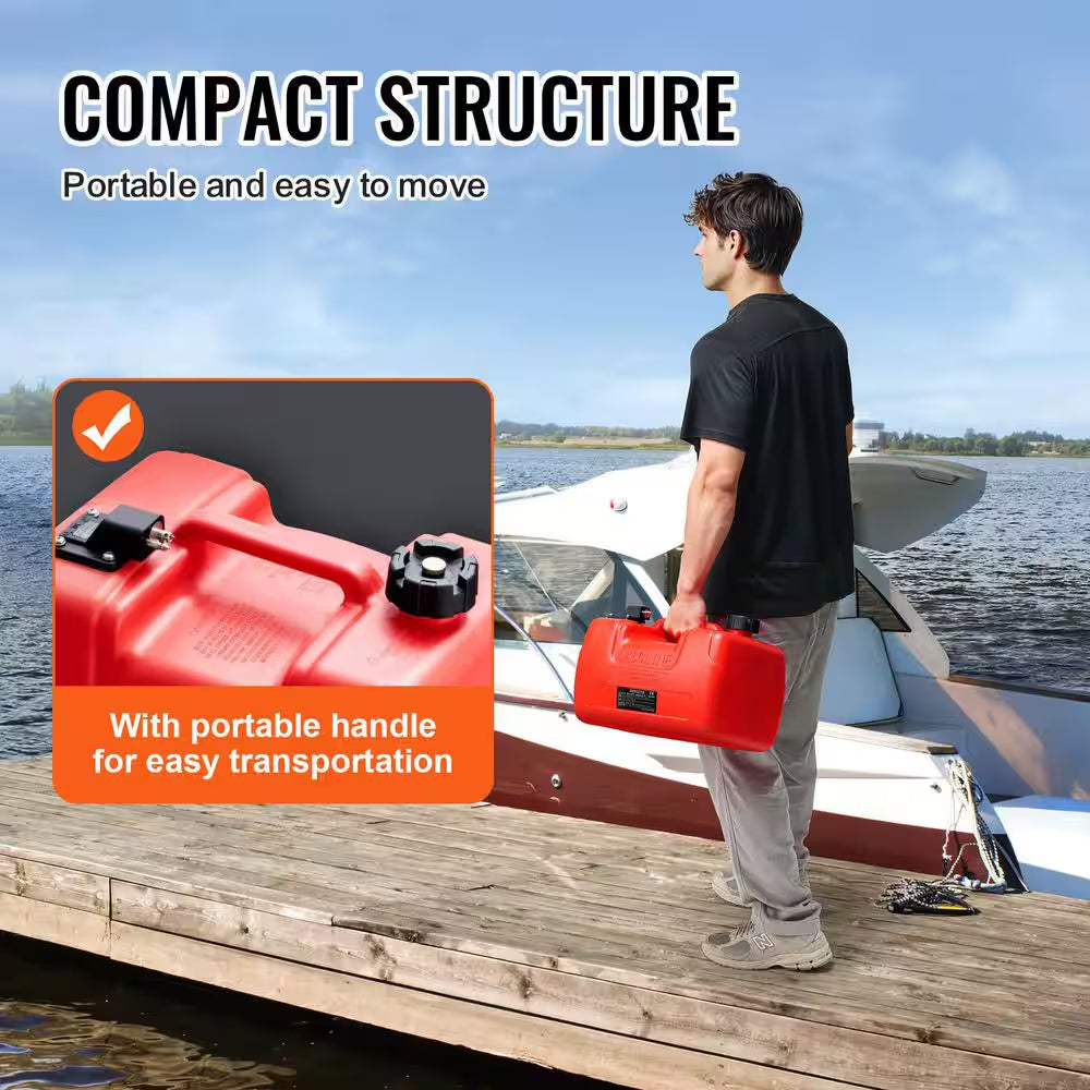 Marine Fuel Tank, 3.17 Gal., Portable Boat Fuel Gas Tank for Outboard Engine Boats, Outboard Marine Boat Fuel Tank