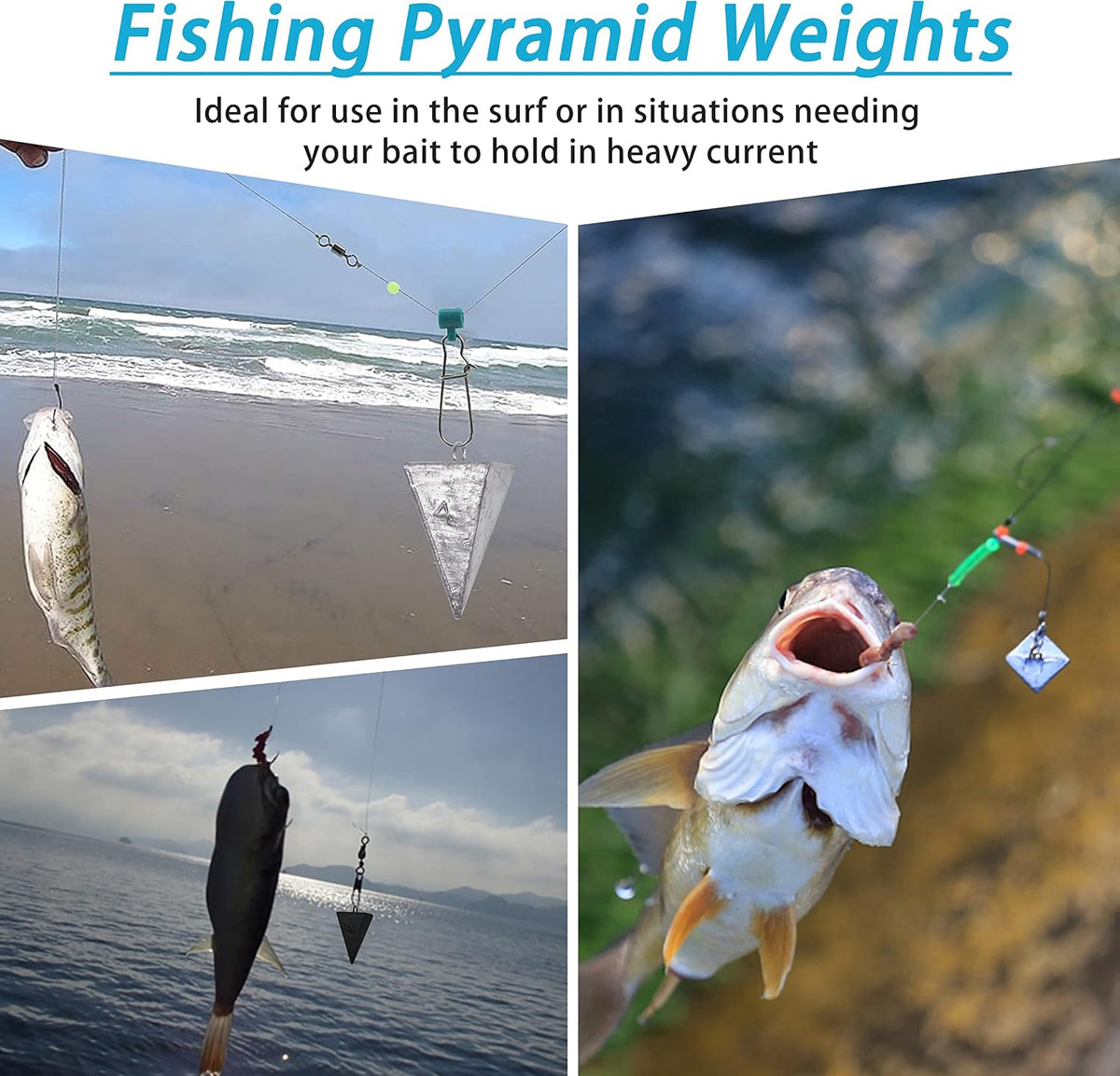 Pyramid Sinkers Fishing Weights Saltwater Pyramid Weights for Surf Fishing Gear Tackle 1Oz 2Oz 3Oz 4Oz 5Oz 6Oz 8Oz