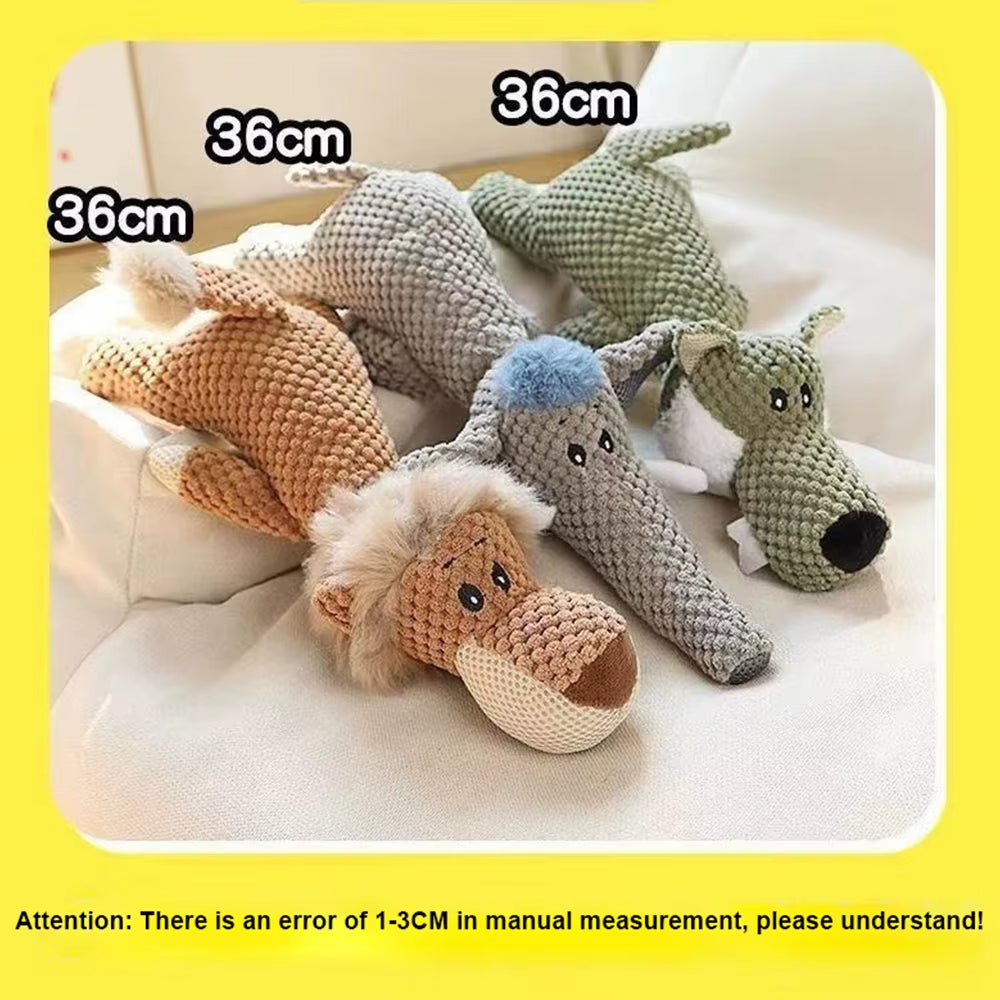 New Pet Dog Toy Plush Bite Resistant Soundy Animal Small Dog Toy Teeth Grinding Cleansing Decompression Interesting Pet Supplies