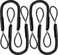 Bungee Dock Line for Boats 4FT Stretchable Boat Dock Lines with Built-In Bungee Cord Foam Floats Quick Dock Rope for Jet Ski Pontoon Kayak Elastic Boat Docking Line Boating Gifts for Men 4P Black