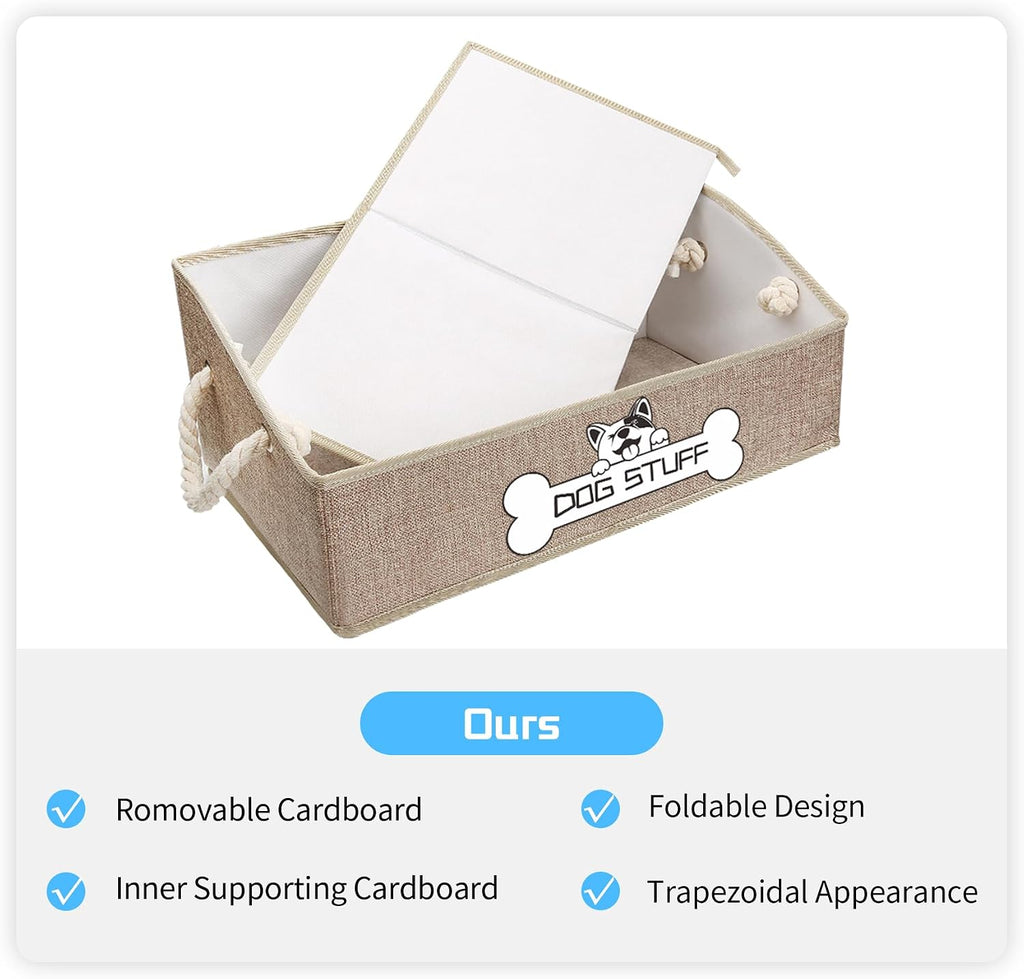 Dog Toy Basket, Storage Bin, Collapsible Box for Pet Accessories
