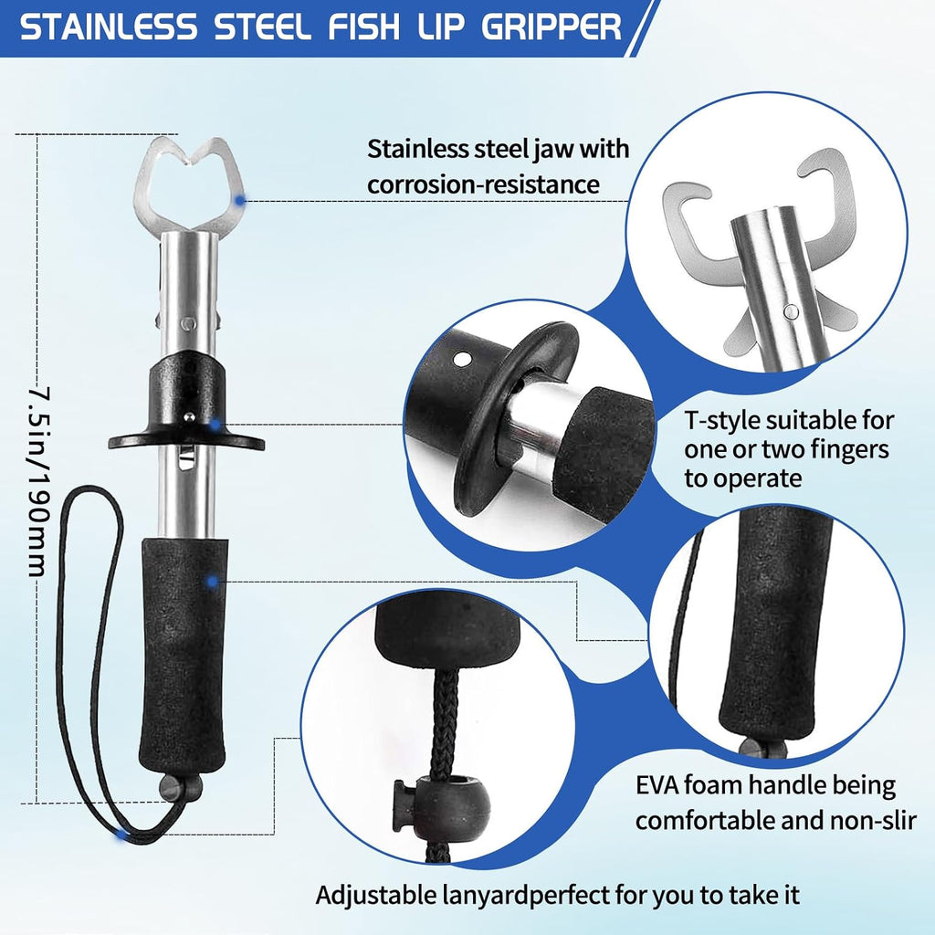 Fishing Tool Kit Fishing Pliers Fish Gripper Fishing Scale Fish Grip Tools Set Saltwater Resistant Fishing Gear