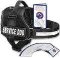 Service Dog Vest with Handle, No Pull Dog Harness for Large Dogs, Reflective Straps, Removable Patches Training Vest (Small - Large Breeds)