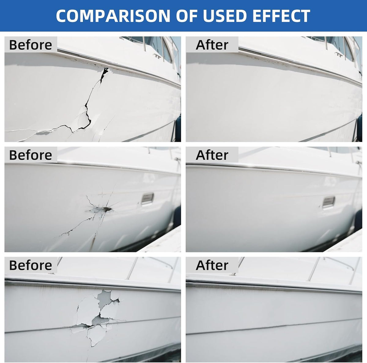 Fiberglass Boat Repair Kit White, Gel Coat Repair Kit for Boats
