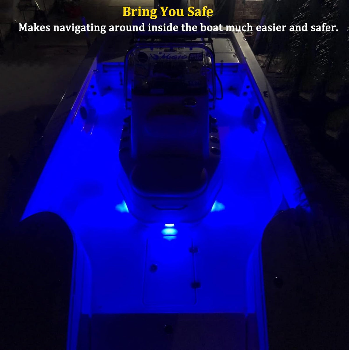Marine Led Night Fishing, Boat Interior Courtesy Lights, No Drilling Install, Blue