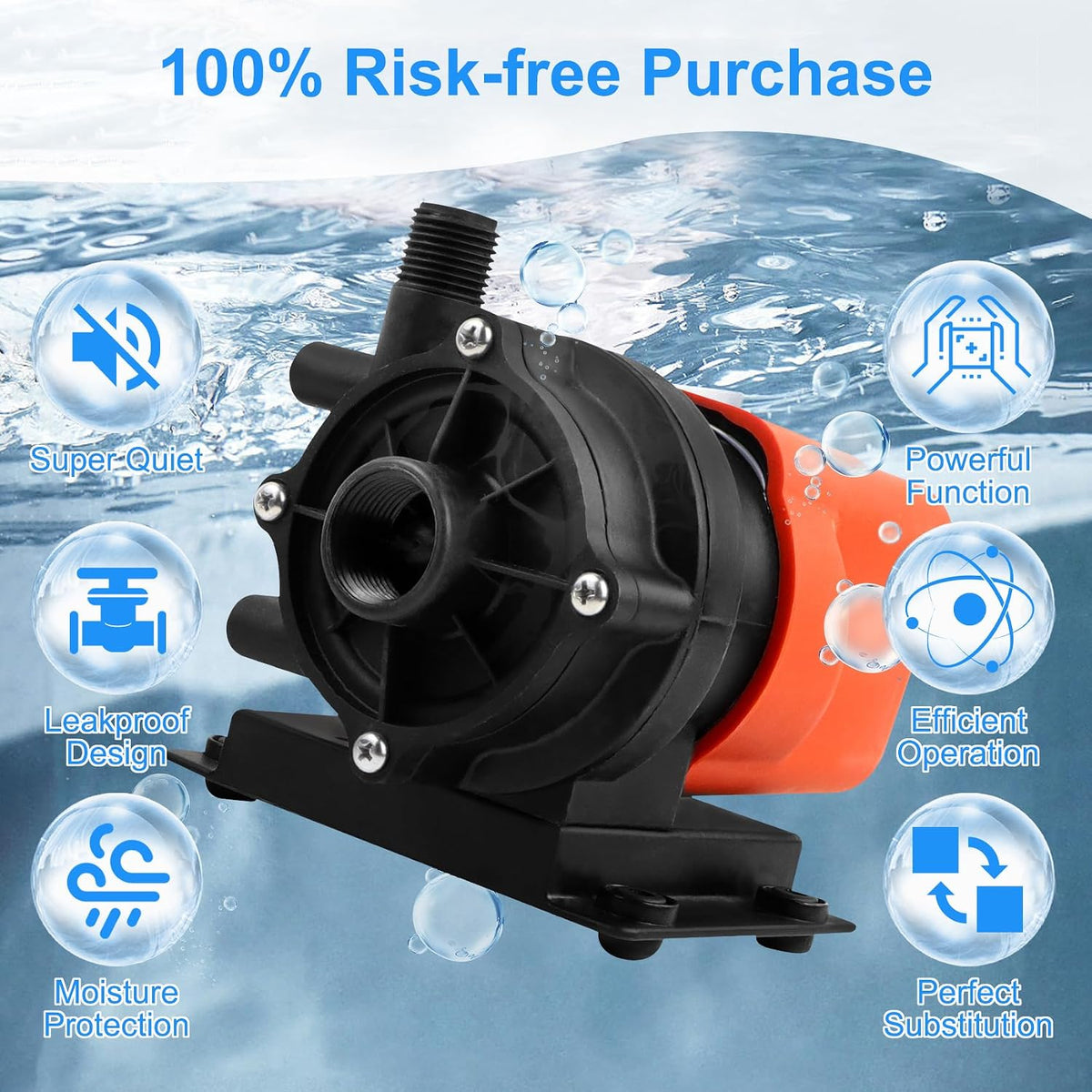 Marine AC Pump 250GPH, Marine Air Conditioning/Seawater Circulation AC Pump, 250 GPH 115V Submersible