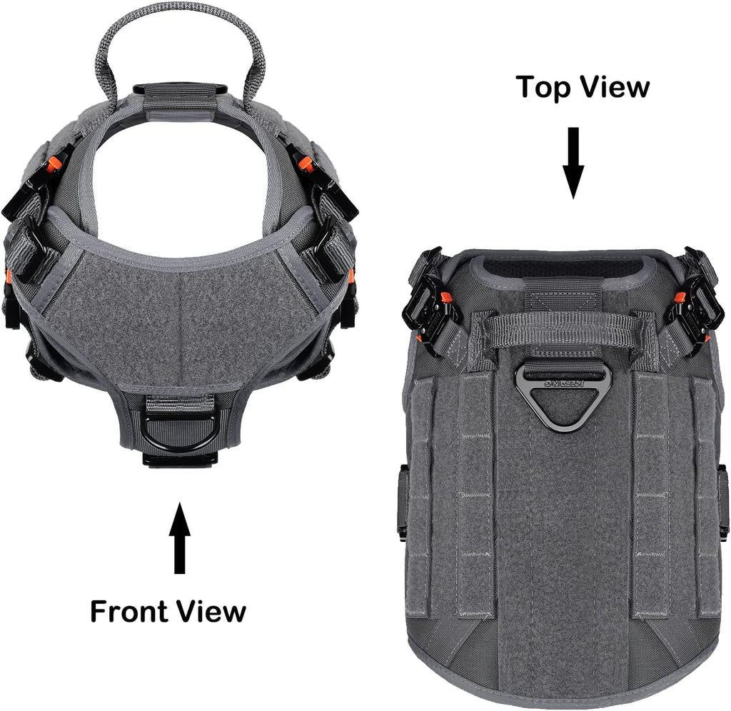 Tactical Dog Harness for Medium Dogs,Full Metal Buckles Dog Vest