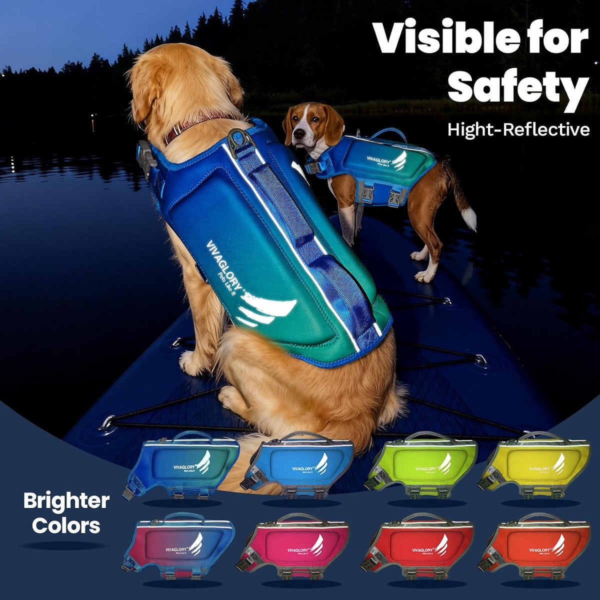Dog Life Vest High Buoyancy Dog Swim Vest, M, Turquoise