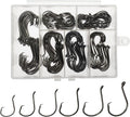Fishing Hooks Saltwater, 160PCS Circle Hooks Saltwater, Fish Hooks for Fishing Gear Tackle, Catfish Octopus Hook #1 1/0 2/0 3/0 4/0 5/0 6/0 8/0 Black High Carbon Steel with Portable Plastic Box