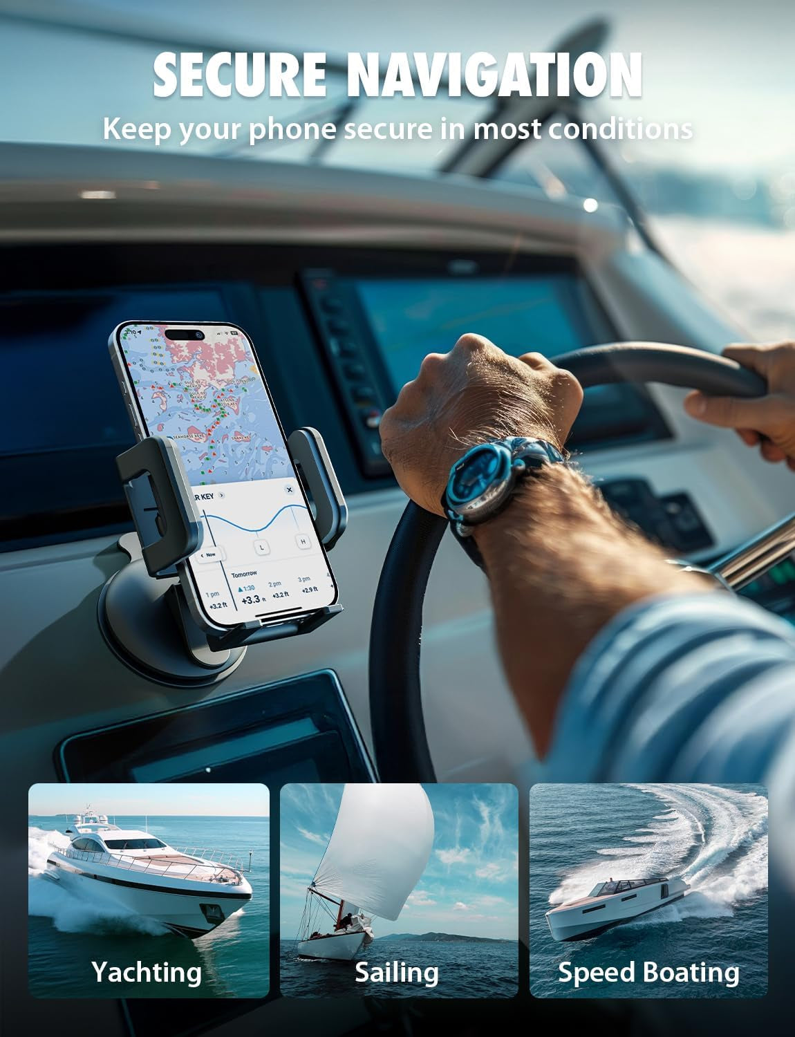 Xventure Griplox Waterproof Phone Mount, Boats Phone Holder for Kayak