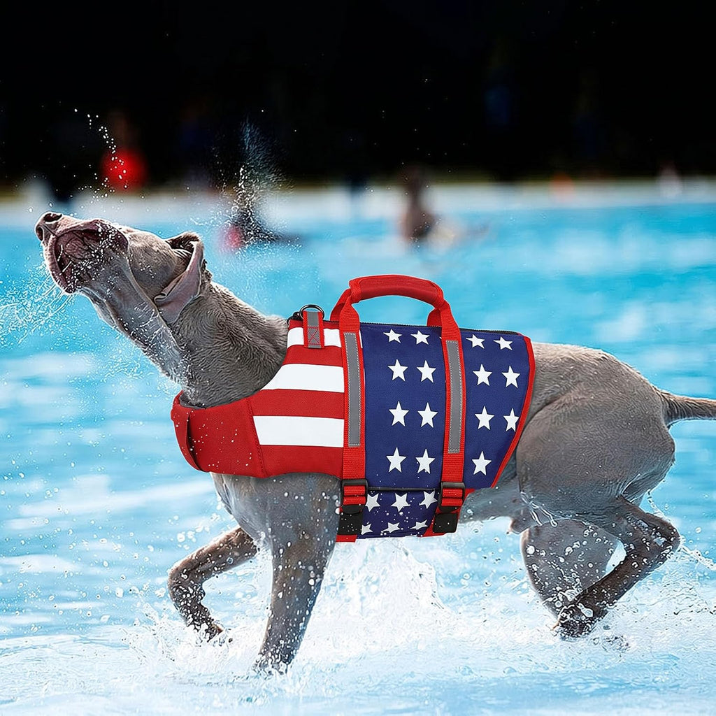 Dog Life Jacket for Large Dogs, Adjustable Dog Swimming Vest
