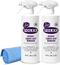 Instant Carpet Spot Remover 32 Oz – Powerful Stain Remover for Carpets, Upholstery & Rugs – Eliminates Pet Stains, Grease, Red Wine, Food, Makeup & More – with Reusable Cleaning Cloth - 2 Pack