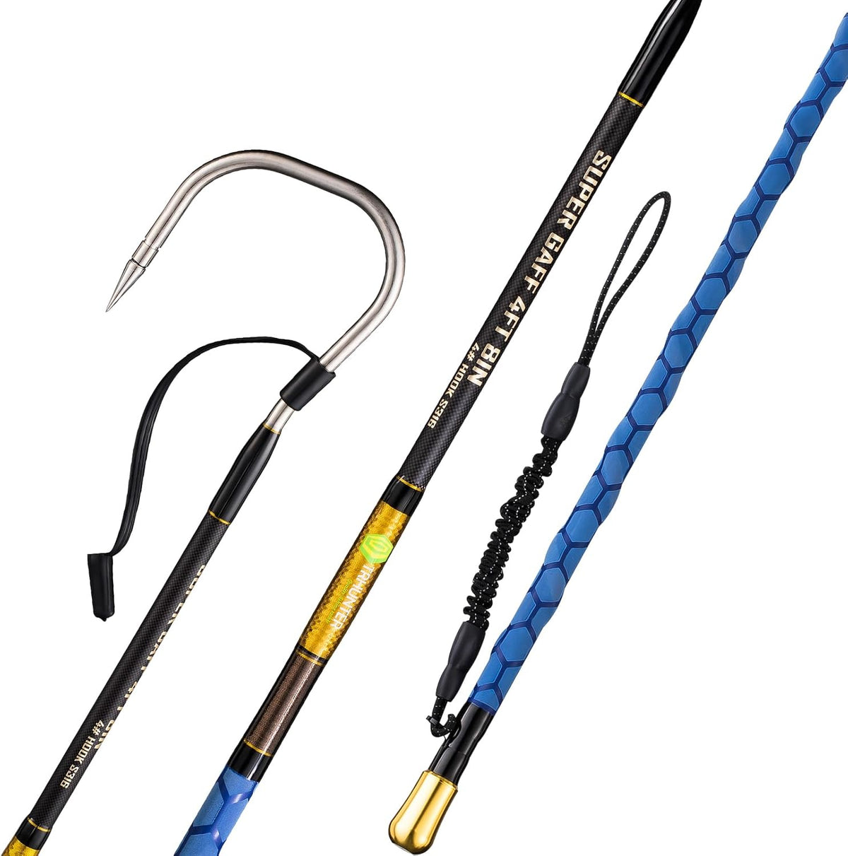 Carbon Fiber Fishing Gaff Saltwater Fish Gaff with S316 Stainless Steel Fishing Hook