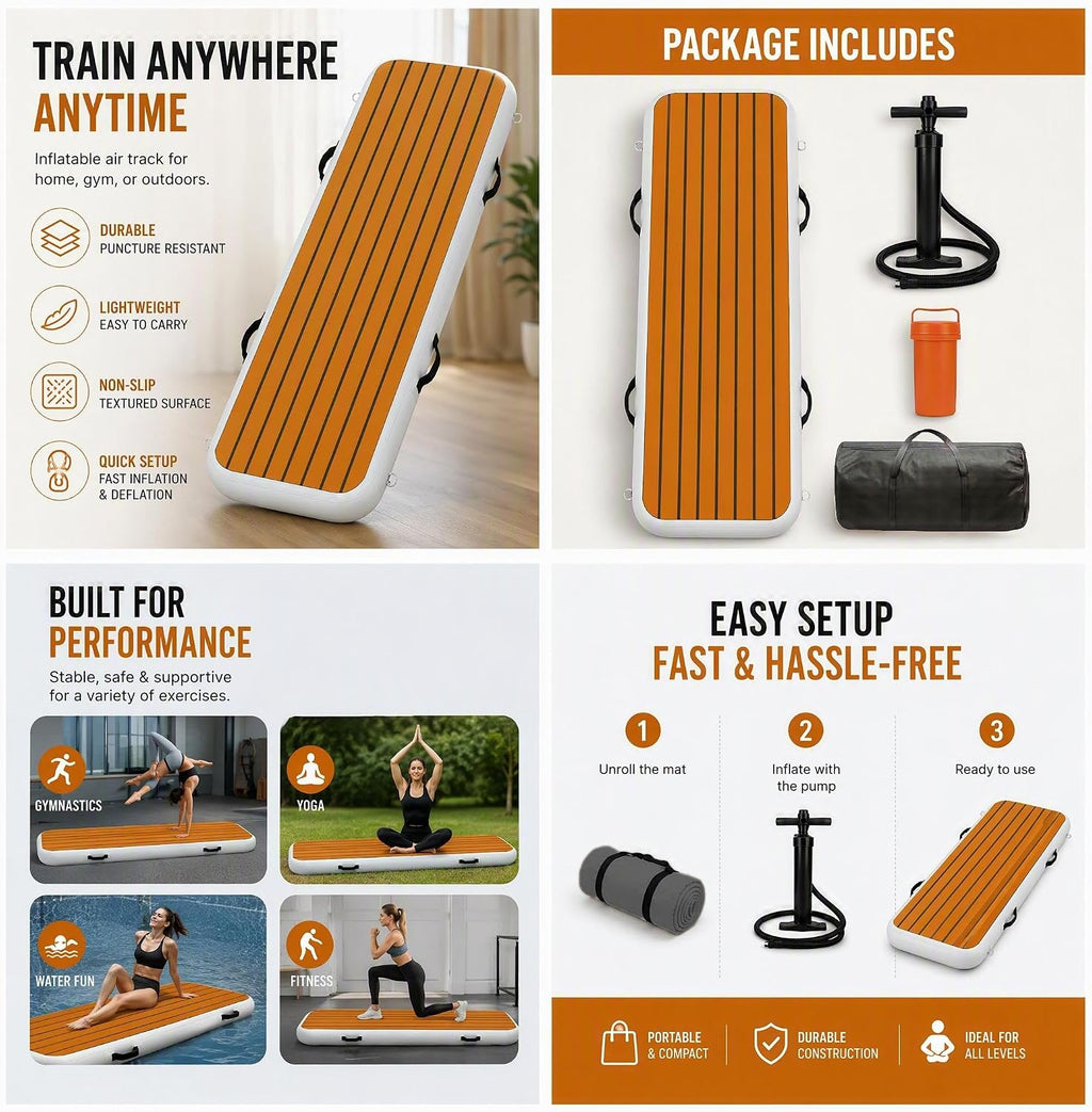6.6Ft Inflatable Gangway for Boats and Yachts, Inflatable PVC Boat Floating Dock, Easy Setup for Marine Use