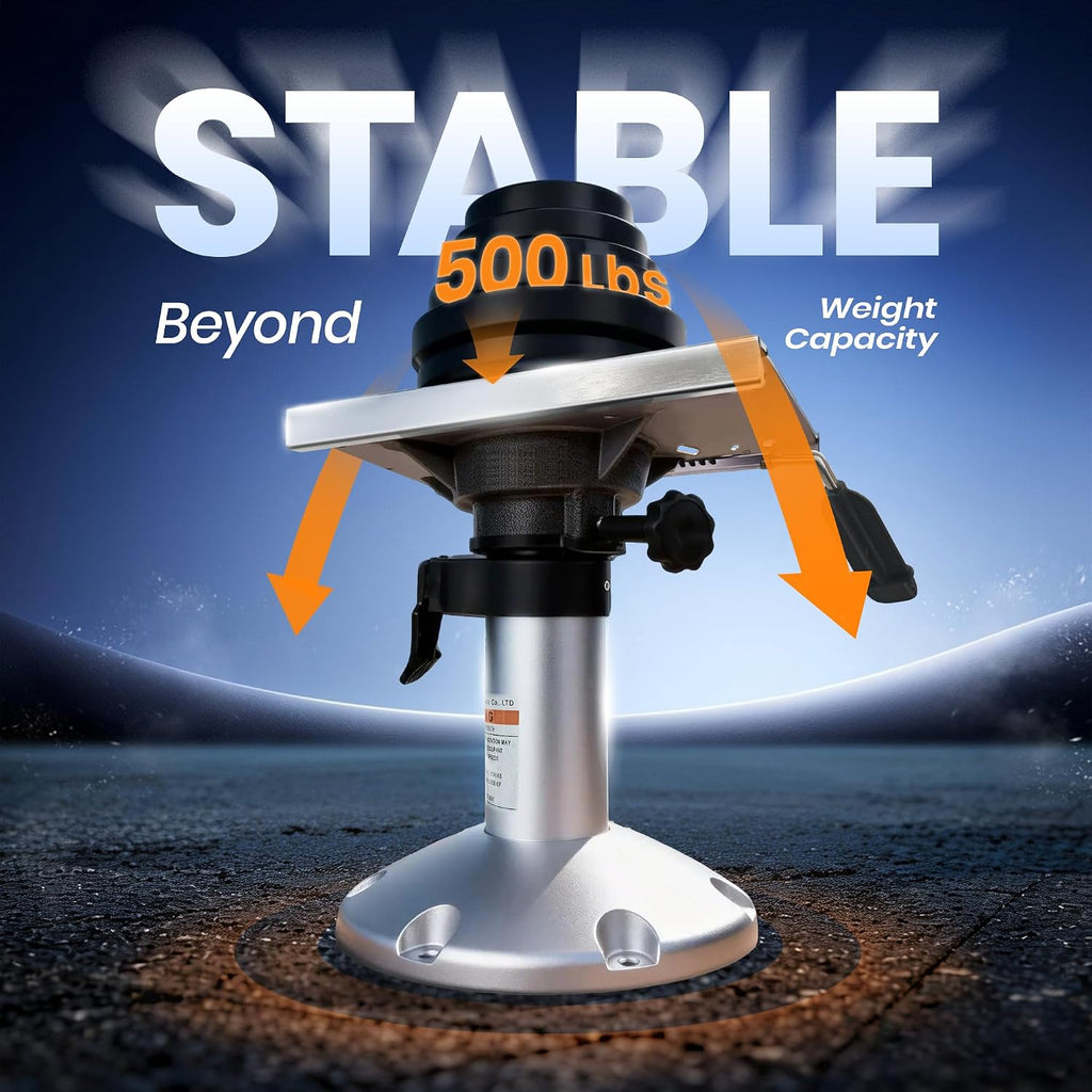 Aluminum Boat Seat Pedestal, Adjustable Height Locking, Boat Seat Pedestals and Bases Mount for Fishing Bass Pontoon Boats