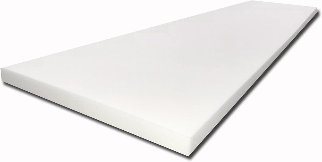 1" X 24" X 84" Upholstery Foam Cushion High Density Standard (Seat Replacement, Upholstery Sheet, Foam Padding), White