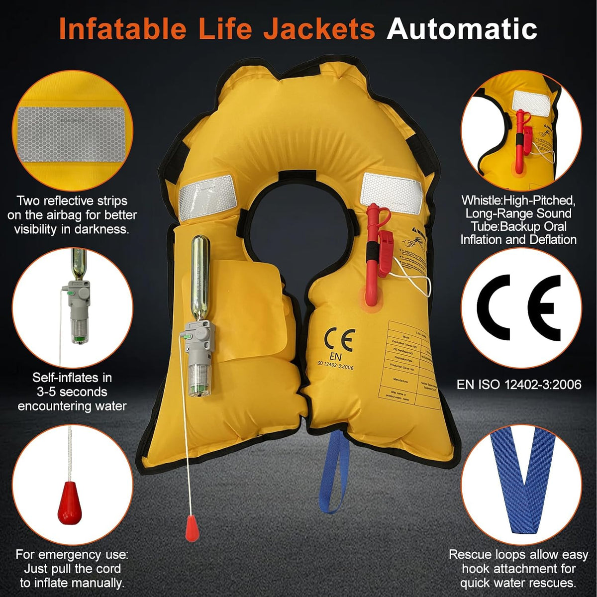 Automatic/Manual Inflatable Life Jacket for Adults | Water Sports