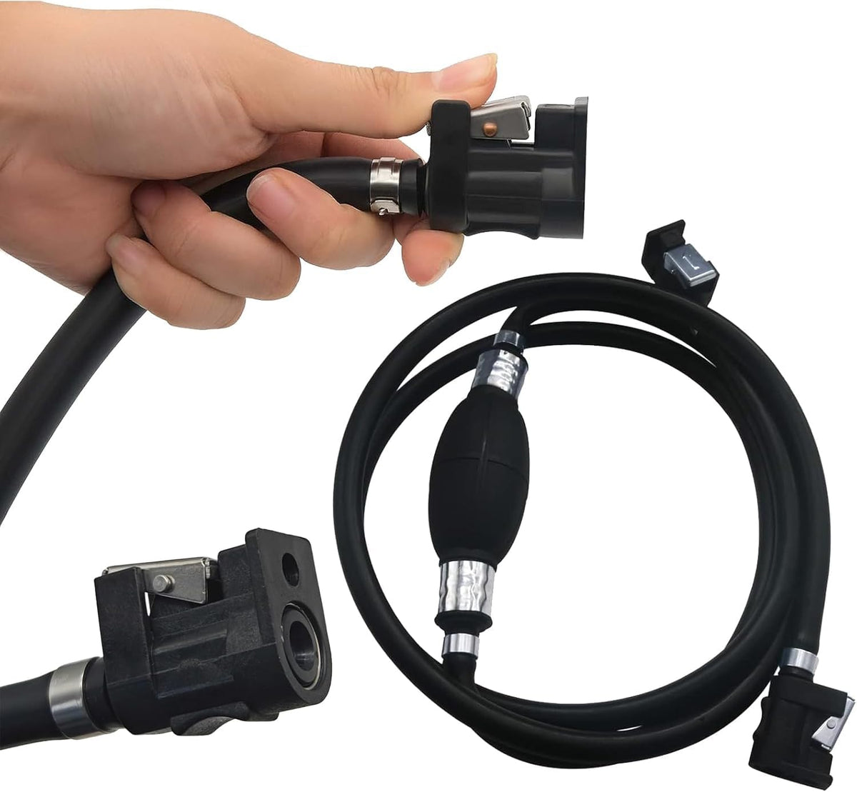 32-858104K08 Outboard Fuel Line Hose Kit 5/16" 10 Ft Replacement for Yamaha Marine Johnson Mercury Outboard 4 Hp-200 Hp with Primer Bulb Tank Quick Female Connector