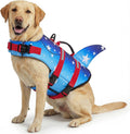 Dog Life Jacket - Pet Safety Vest for Swimming & Boating, Shark Life Jacket with Floatation, Dog Lifesavers Swimsuits for Small Medium Large Dogs (Gradstar, L)