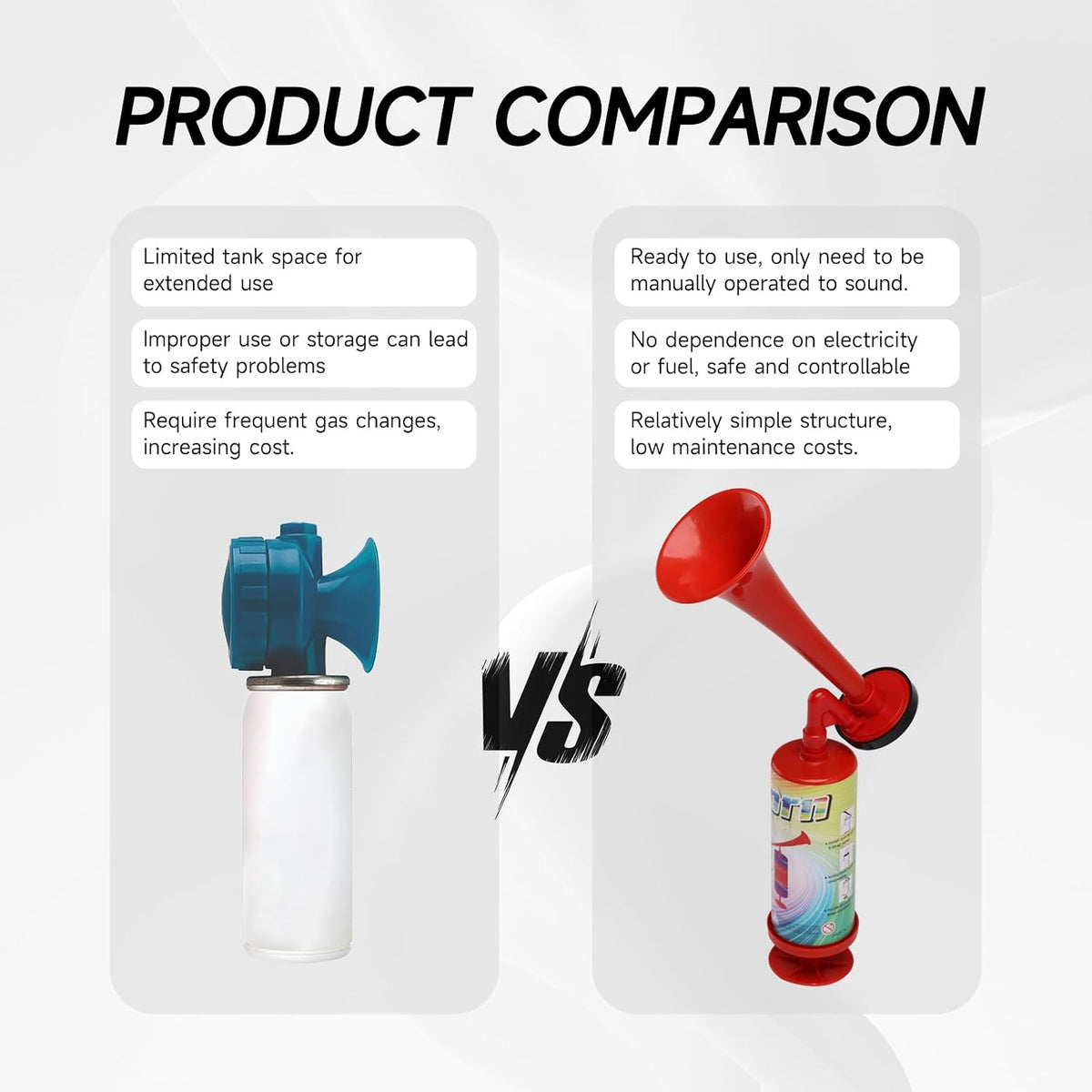 Air Horn for Boat Graduation Party Sports Events Bear, ABS Portable Air Pump