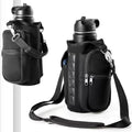 Magnetic Water Bottle Holder Gym Water Bottle Carrier Bag W/ Phone Pocket Handle Shoulder Strap 6 Built-In Magnets Water Bottle