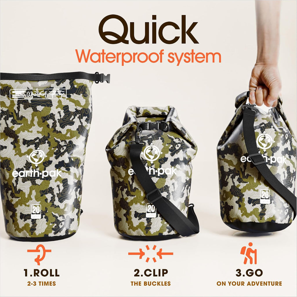 Waterproof Dry Bag - Roll Top Waterproof Backpack Sack Keeps Gear Dry for Kayak with Waterproof Phone Case