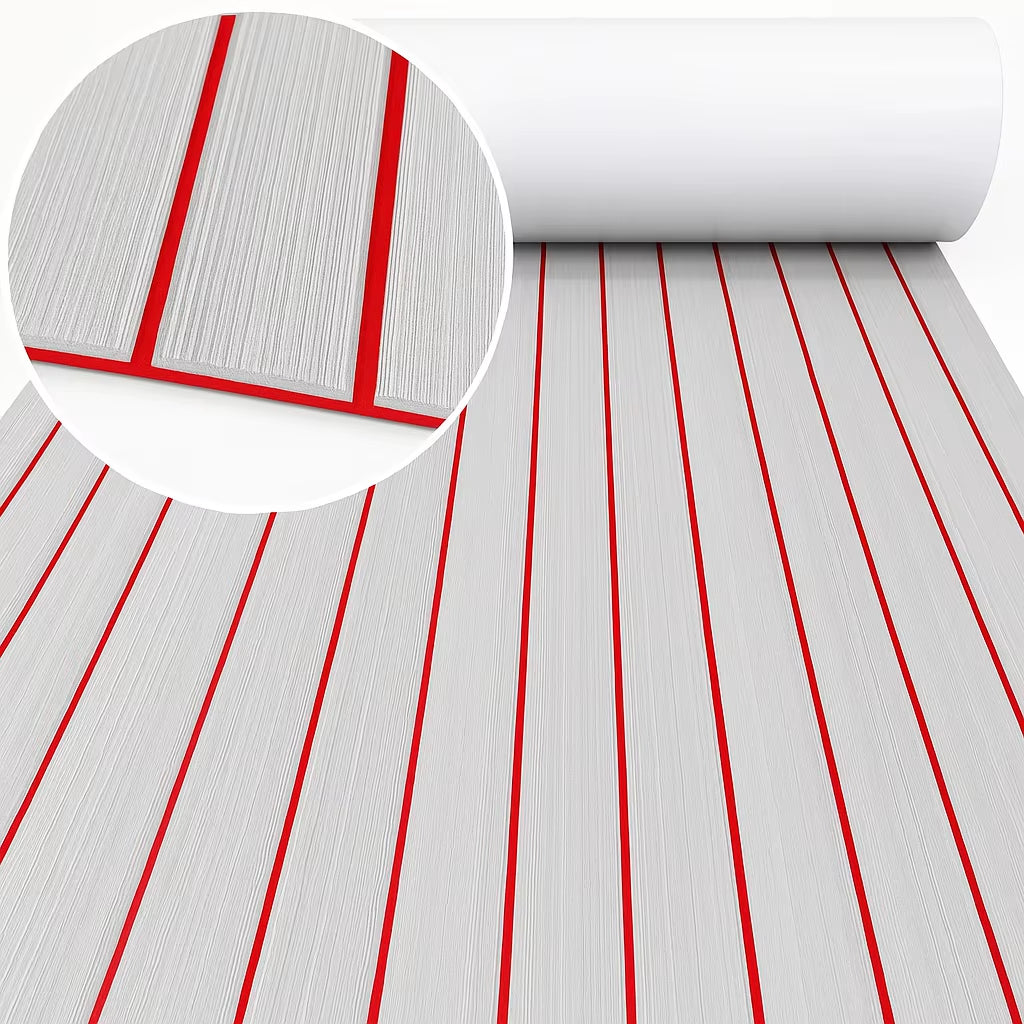 2400*450Mm EVA Foam Boat Decking Sheet Mat Anti-Skid Faux Teak Yacht Marine Flooring Pad Accessories Self-Adhesive Vehicle Pad