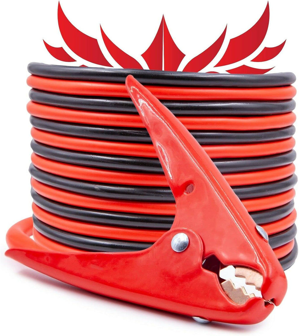 Heavy Duty 2 Gauge 20 Ft Battery Booster Cable Emergency Power Jumper 600 Amp