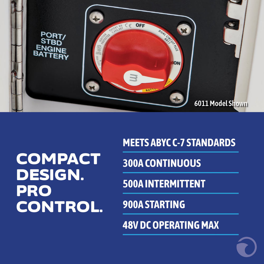 6006 M-Series Battery Switch ON/OFF with Knob, Red