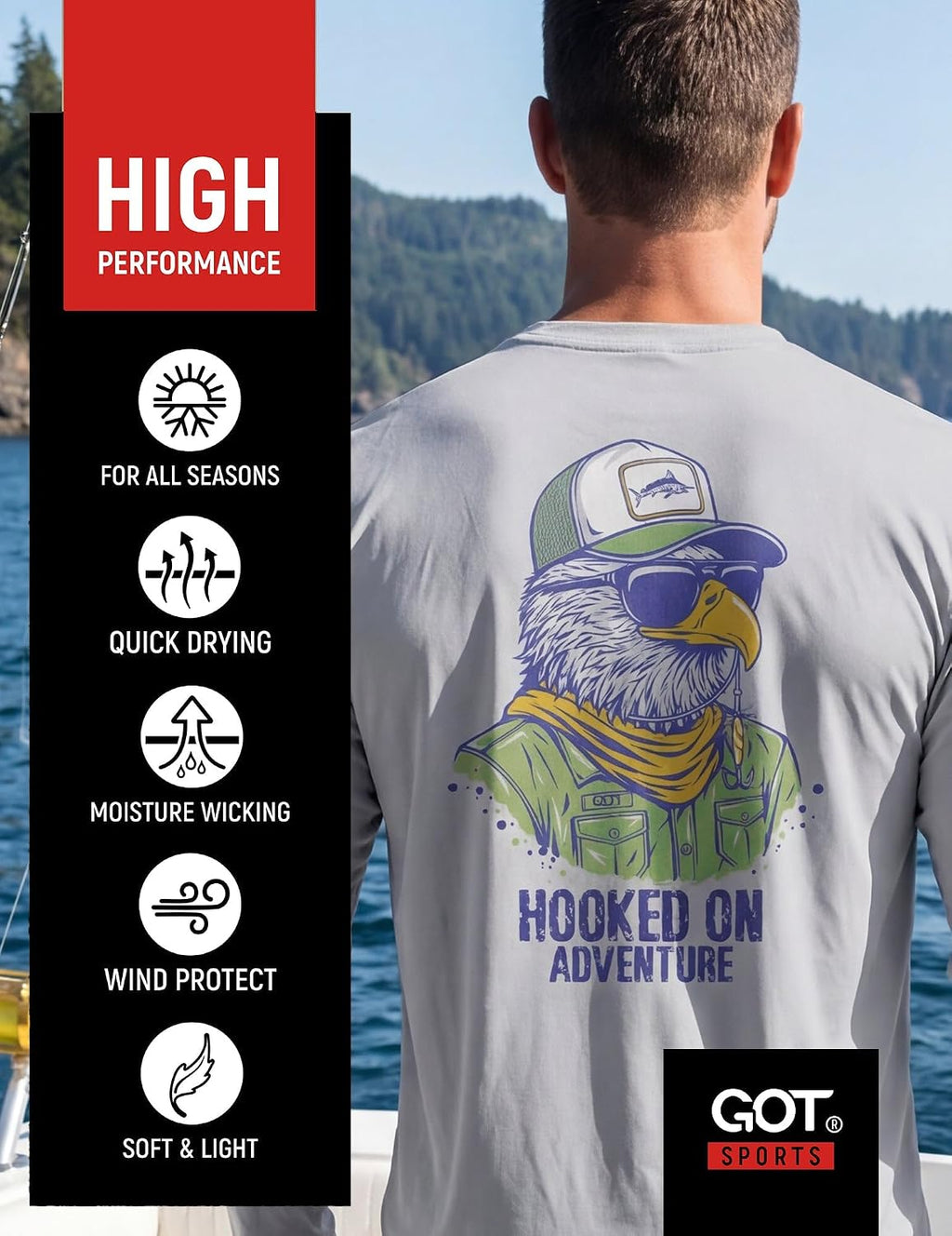 UPF 50+ Fishing T Shirts for Men Women Long Sleeve - UV Sun Protection