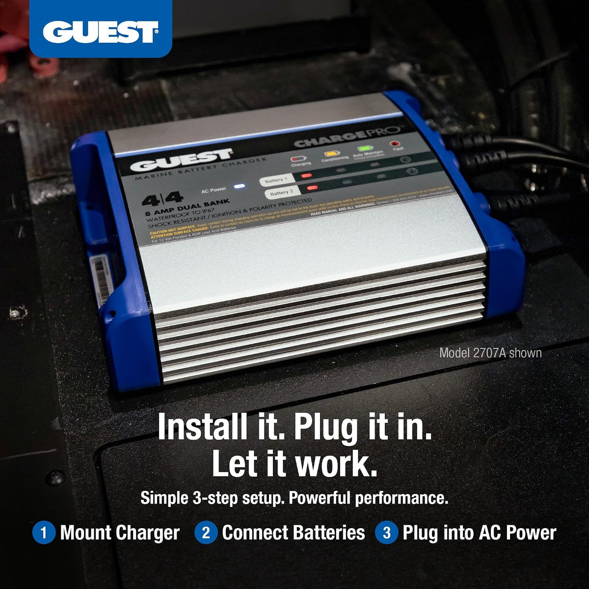 Chargepro 20A 2-Bank Waterproof Onboard Battery Charger
