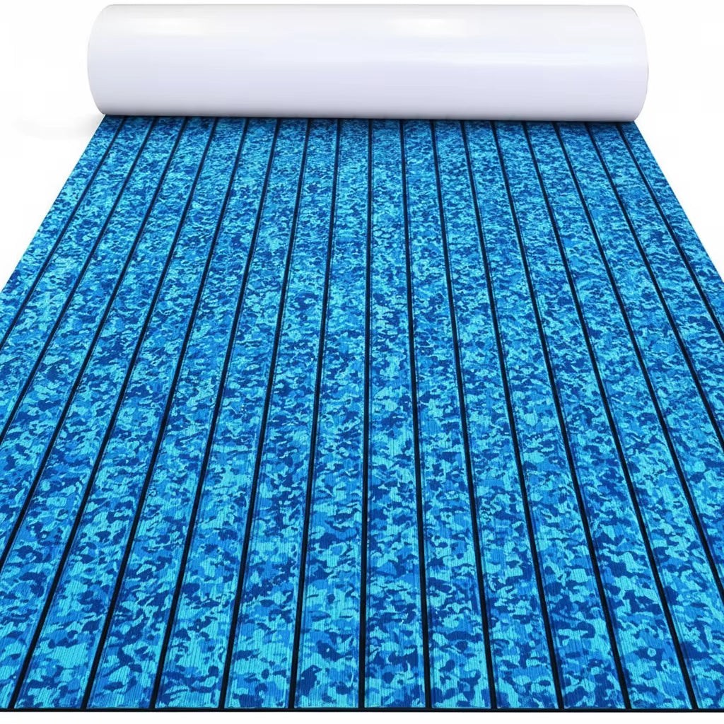 2400*450Mm EVA Foam Boat Decking Sheet Mat Anti-Skid Faux Teak Yacht Marine Flooring Pad Accessories Self-Adhesive Vehicle Pad