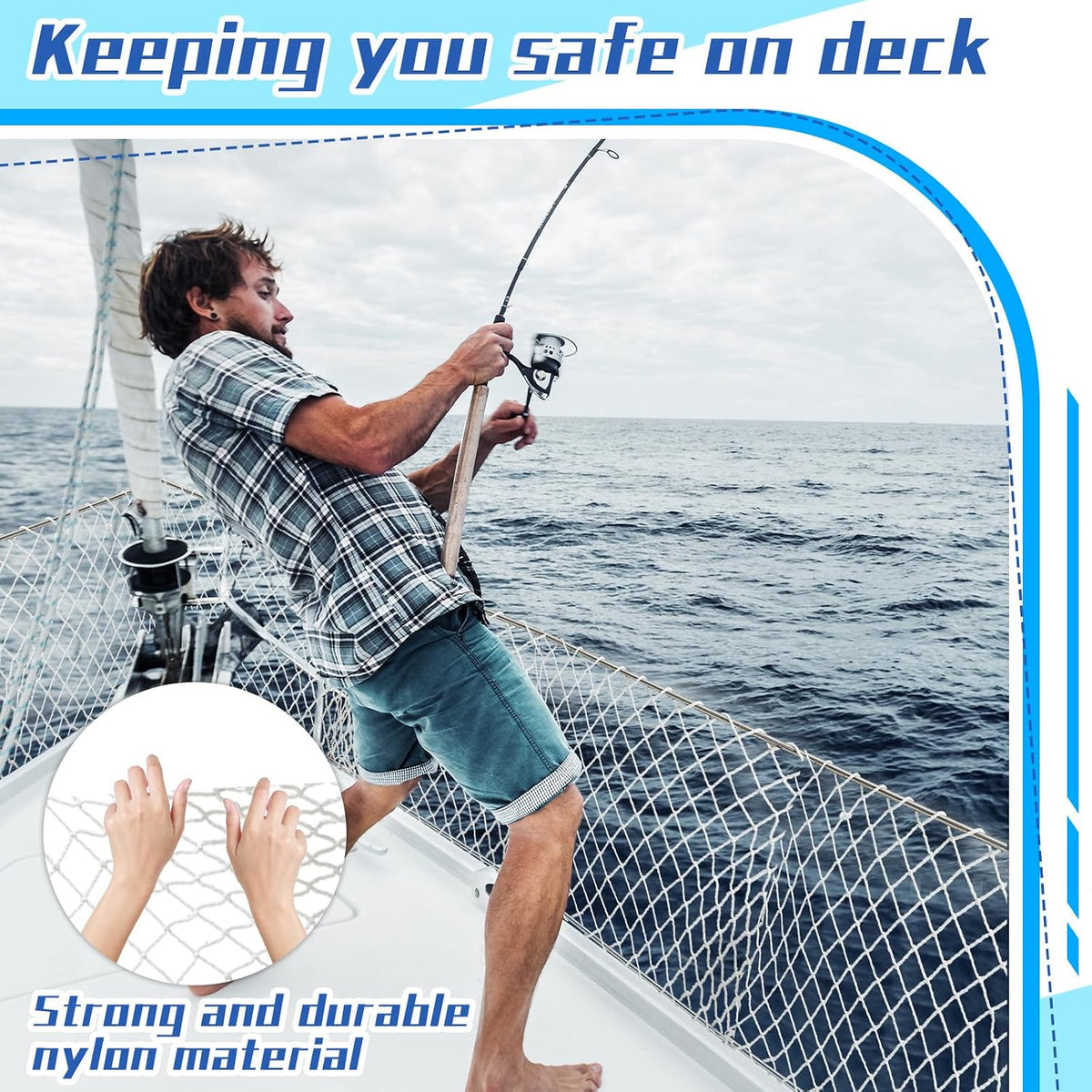 Boat Safety Lifeline Netting Marine Sailboat Guardrail Nylon Net Deck Netting for Pets Crews and Equipment Safely on Deck Marine Hardware