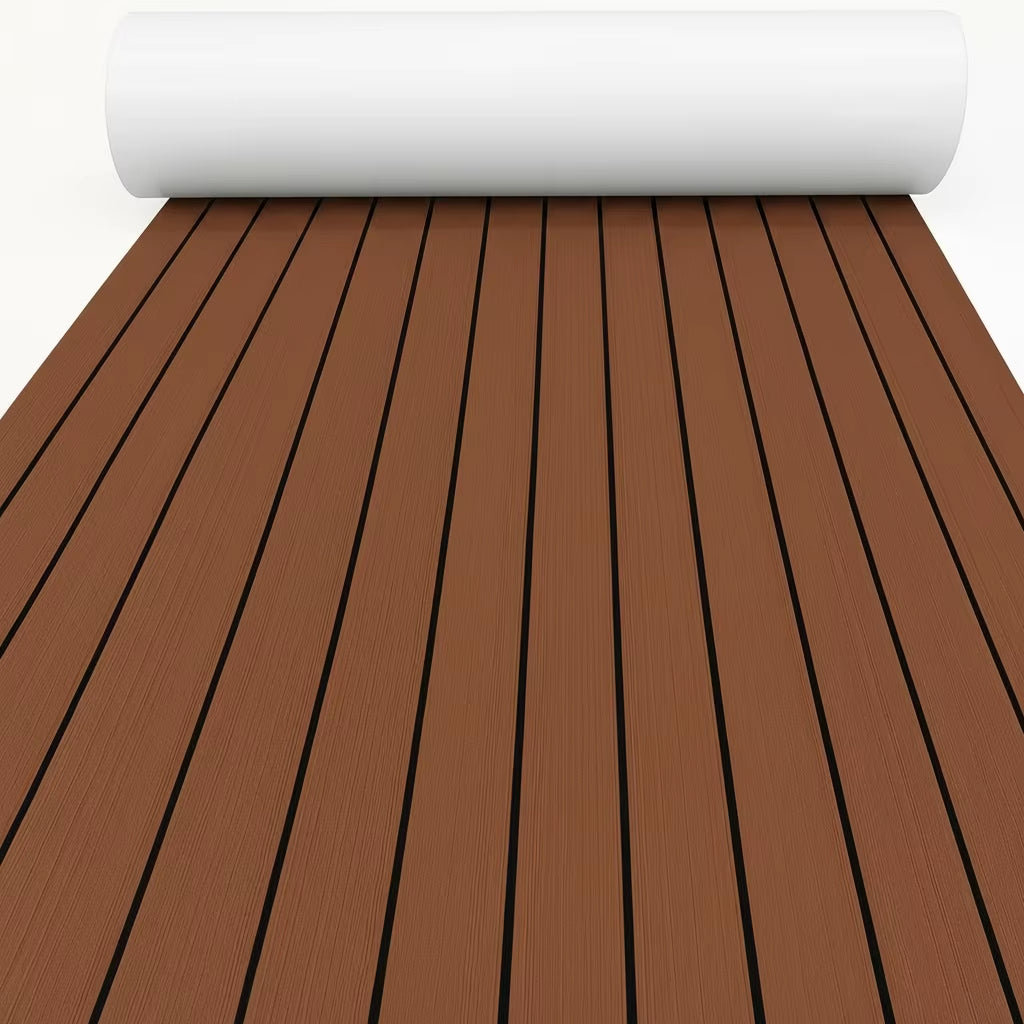2400*450Mm EVA Foam Boat Decking Sheet Mat Anti-Skid Faux Teak Yacht Marine Flooring Pad Accessories Self-Adhesive Vehicle Pad