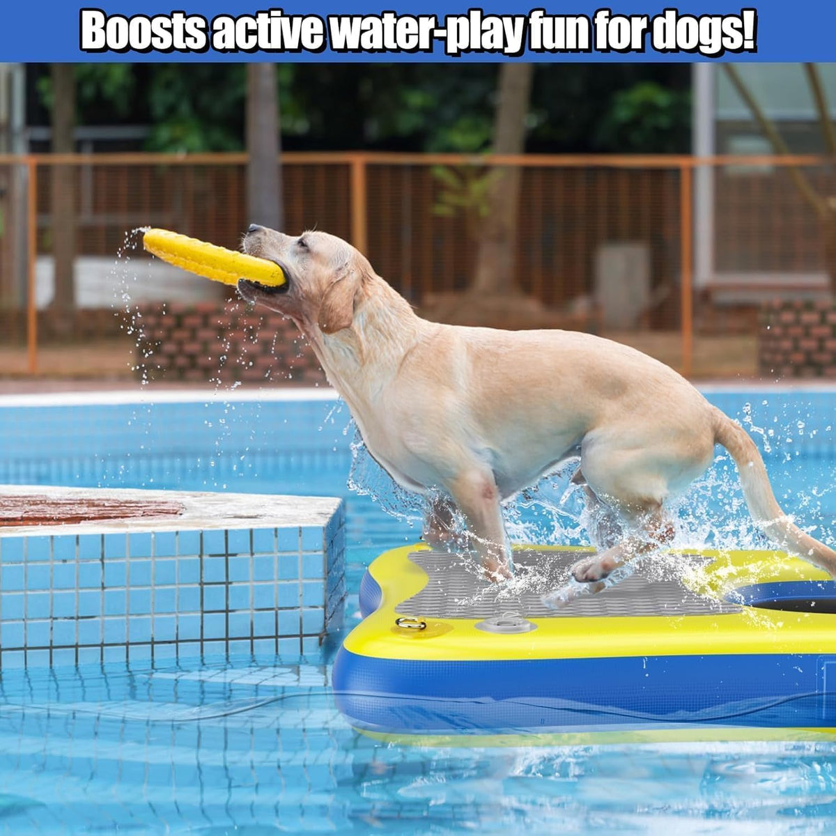 60" X40” Dog Boat Ramp for Large Dogs up to 240 Lbs, Inflatable Floating Dock Platform with Anti-Slip Safe & Easy Water Access, Dog Water Ramp Floats for Boat, Inground Pool, Lake