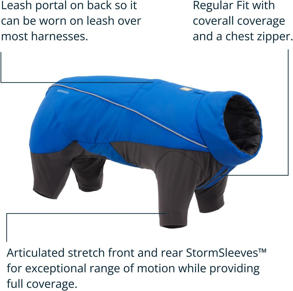 , Vert Coverall Dog Winter Coat, Blue Pool, X-Large