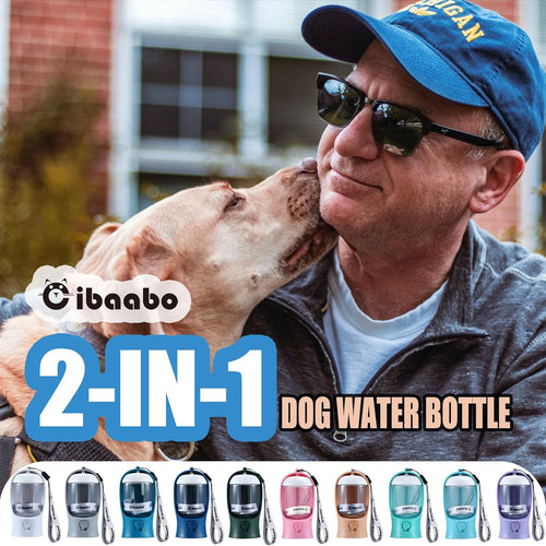 Dog Water Bottle Portable with Food Container & Filter for Travel
