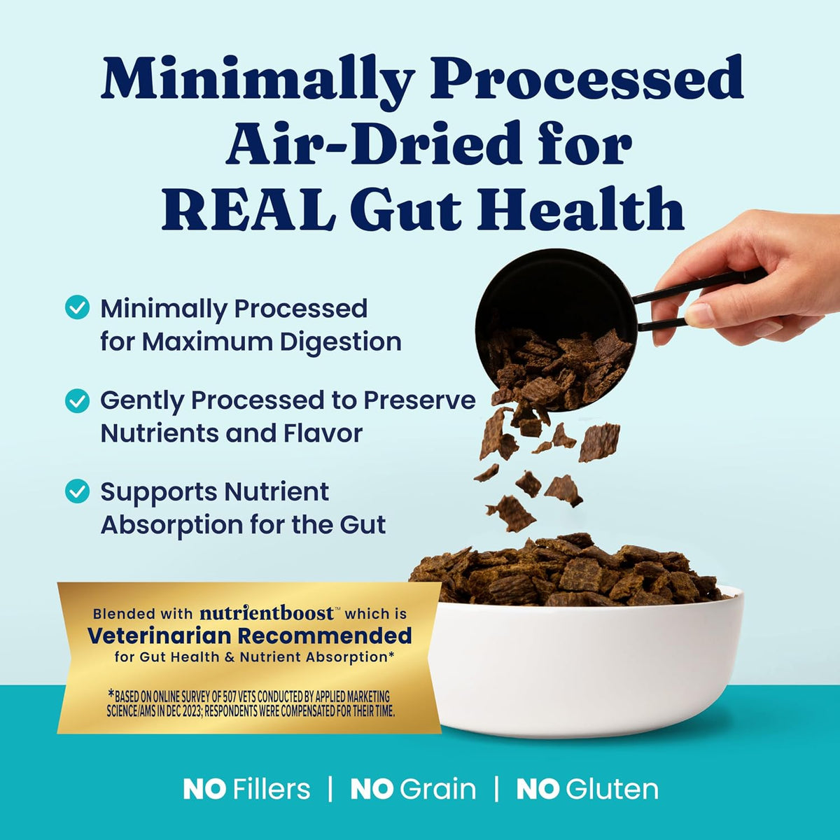 Air Dried Dog Food Topper & Treats for Picky Eaters, Beef, 4Oz