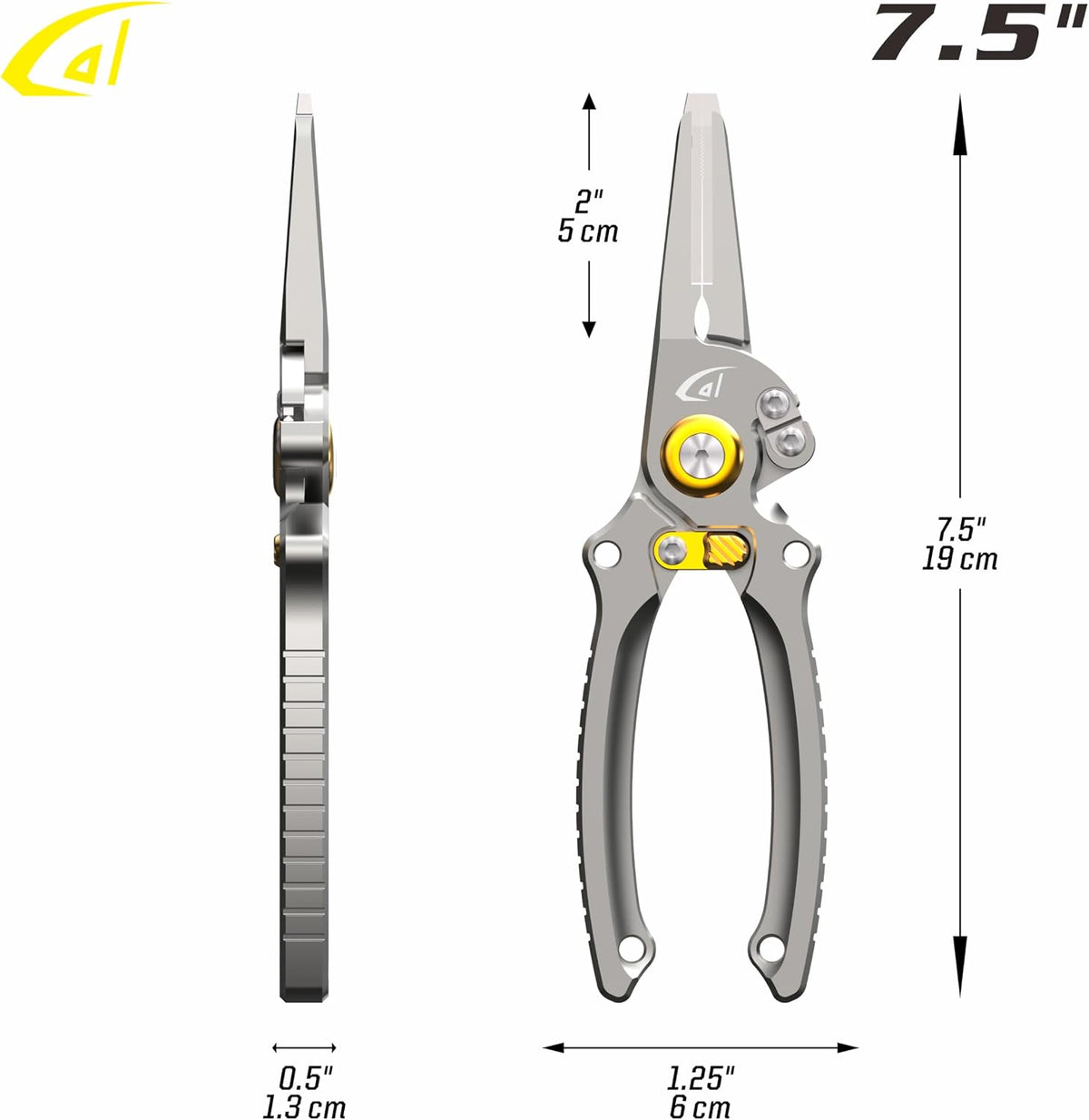 7.5-Inch Aluminum Fishing Side Cutters with Sheath and Safety Lock