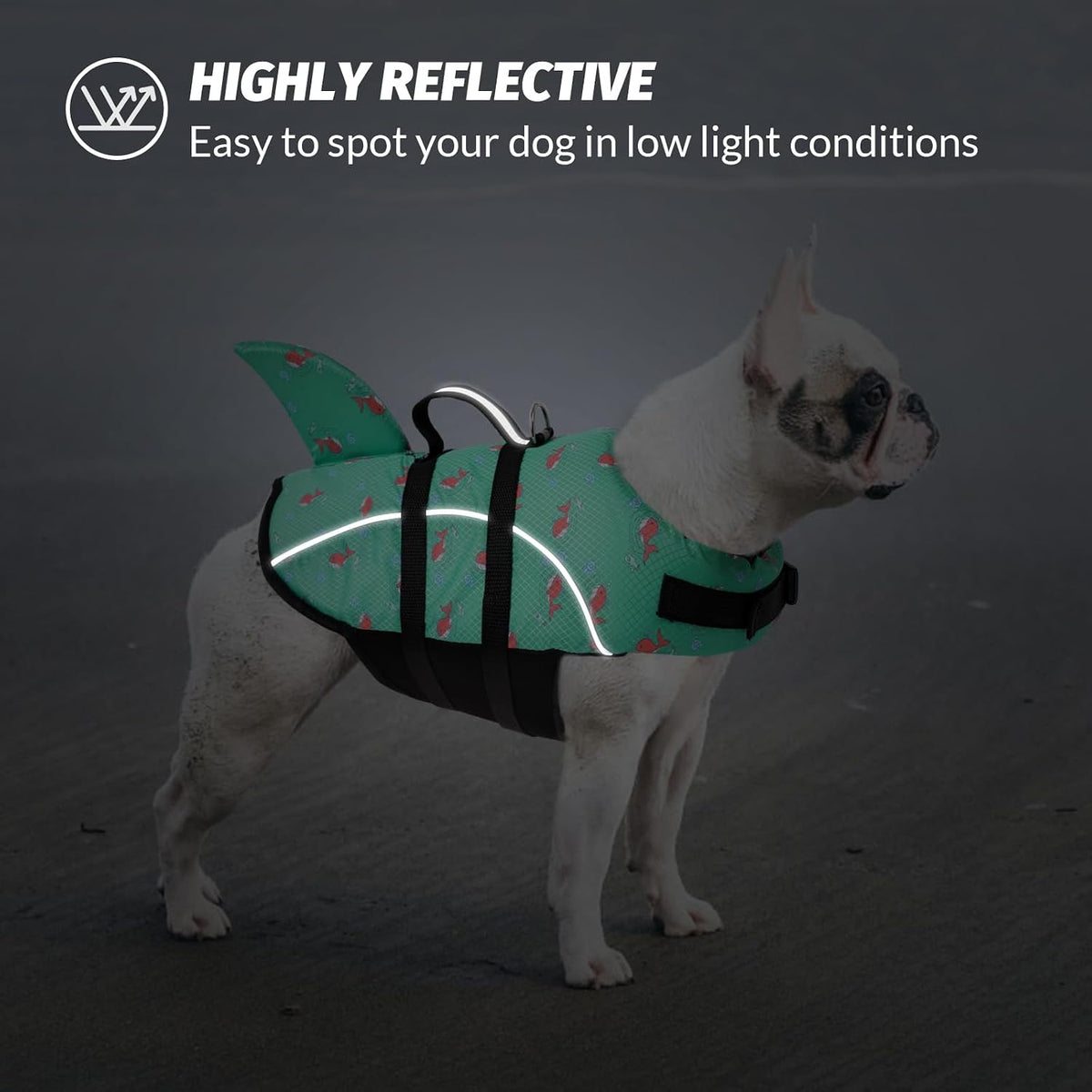 Small Dog Life Vest for Swimming Puppy Shark Dog Life Jacket XS
