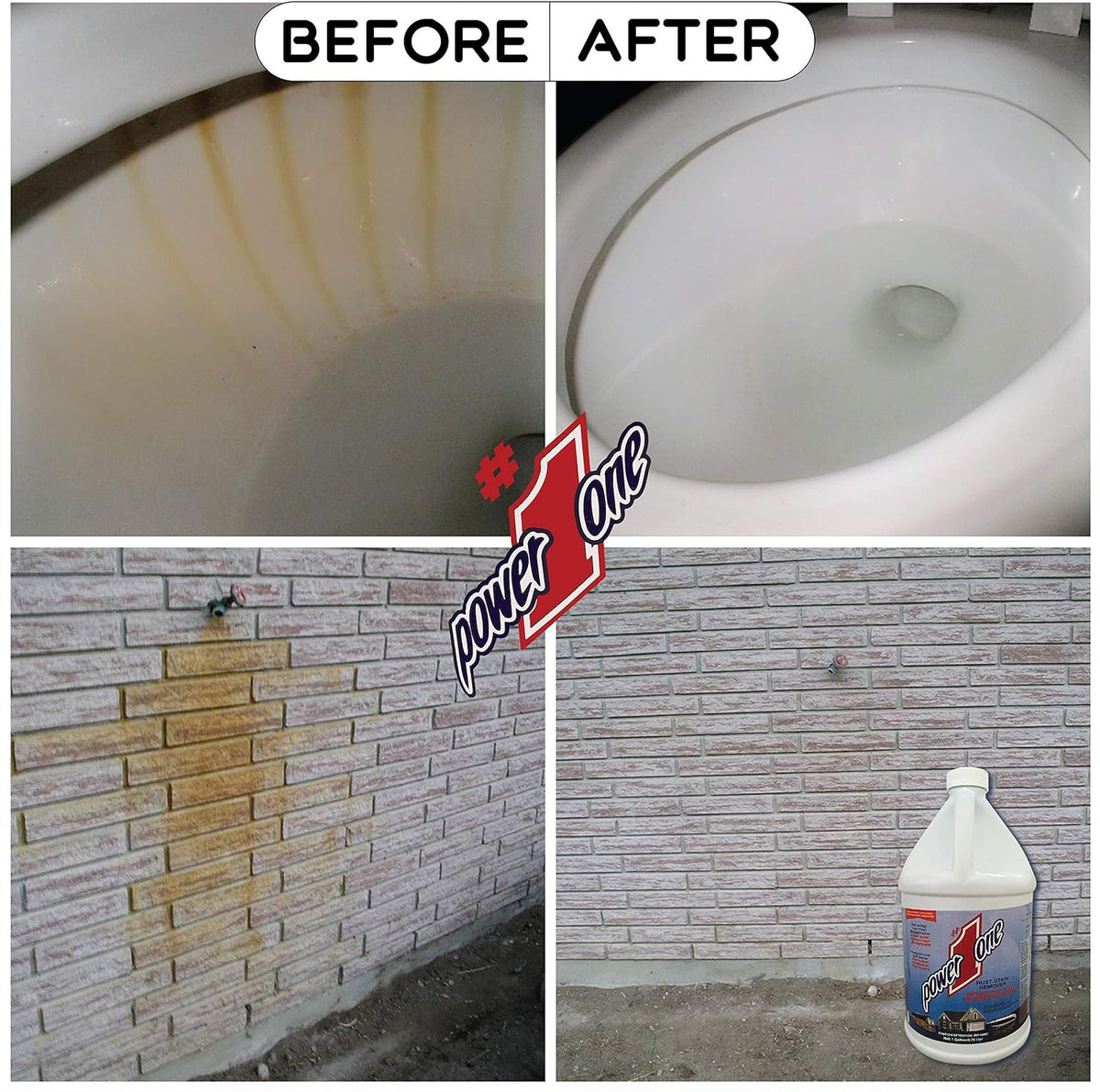 Boat Hull Cleaner for Fiberglass Boats 1 Gallon - Hard Water Stain Remover, Rust Removal Liquid, Calcium Remover, Gel Coat Cleaner, Marine Hull Cleaning Solution for Fiberglass and Waterline Stains