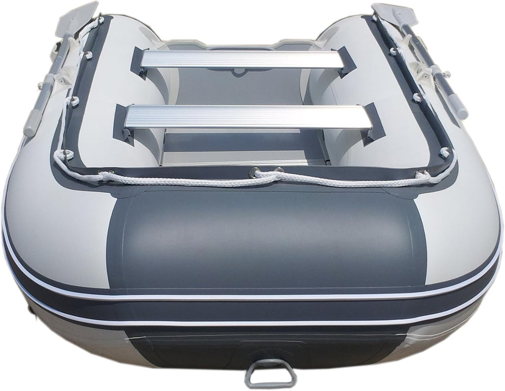 Newport 8Ft 10In Dana Inflatable Sport Tender Dinghy Boat - 3 Person - 10 Horsepower - USCG Rated, White/Gray