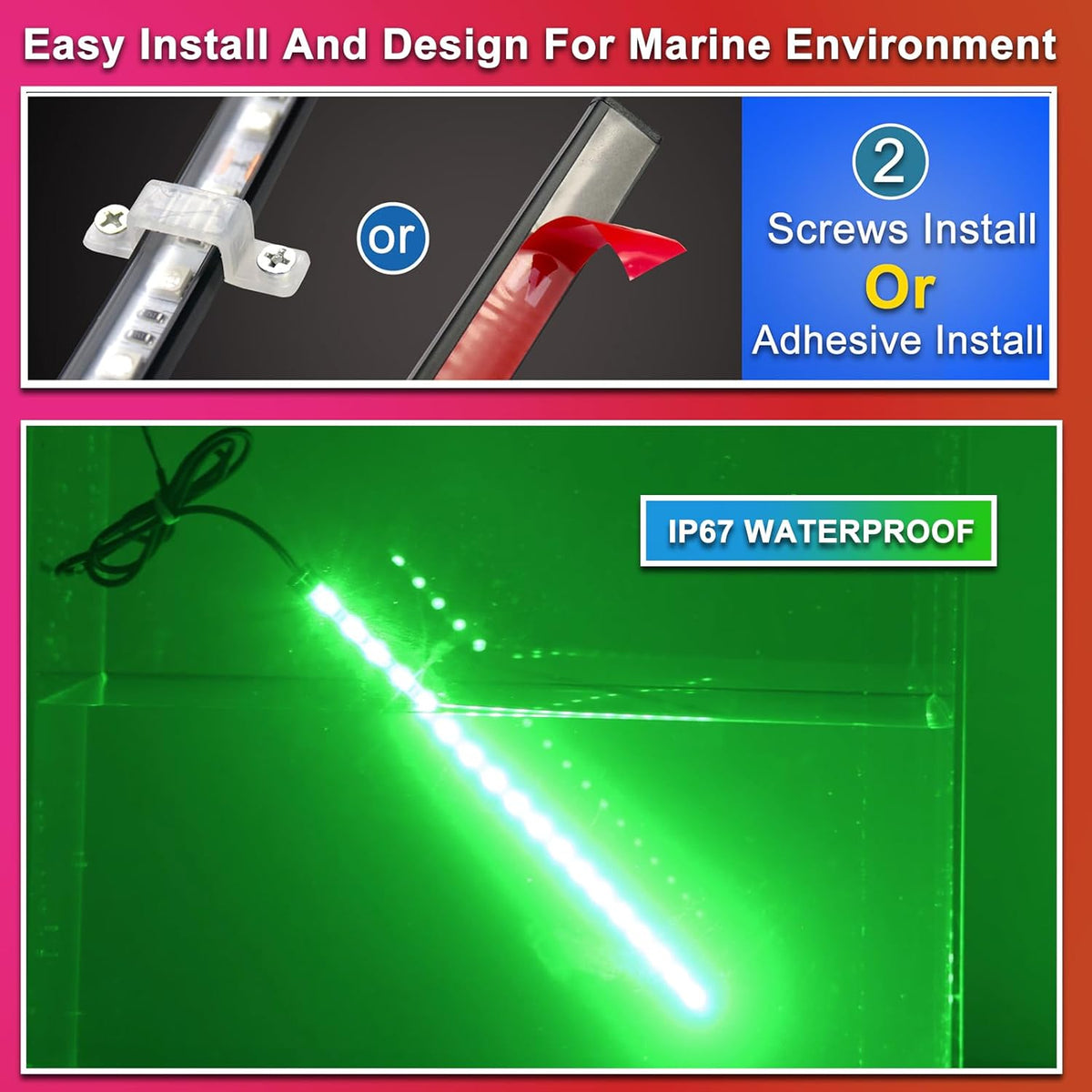 Boat LED Boat Navigation Light, Red and Green Marine Navigation Lights for Boats Led, Boat Bow Lights for Night Fishing Night Boating, Nav Light for Bass Boats, Pontoon, Jon Boats