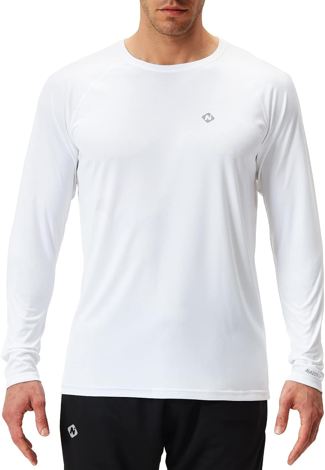 Men'S UPF 50+ Sun Protection Shirts Long Sleeve Swim Rash Guard