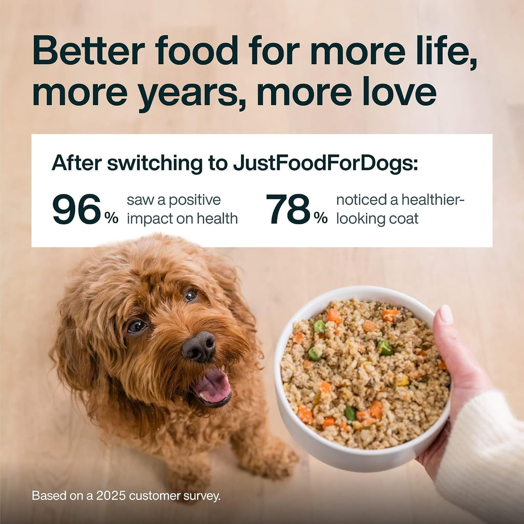 Frozen Fresh Dog Food for Sensitive Skin Allergies, Joint Health, Complete Meal or Human Grade Dog Food Topper, Joint & Skin Support, 18 Oz (Pack of 7)
