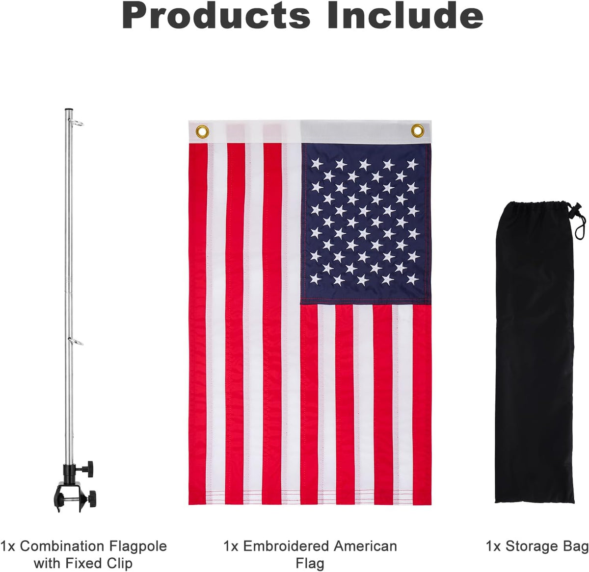 Boat Flags Marine 16 X 24, American Flag Pole Kit Stainless