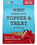 Liberty Freeze Dried Dog Food Topper + Dog Treat, Beef Recipe, 4.5 Oz - 98% Meat and Organs, No Fillers - Pantry-Friendly Raw Treat or Food Topper - USA Made in Small Batches